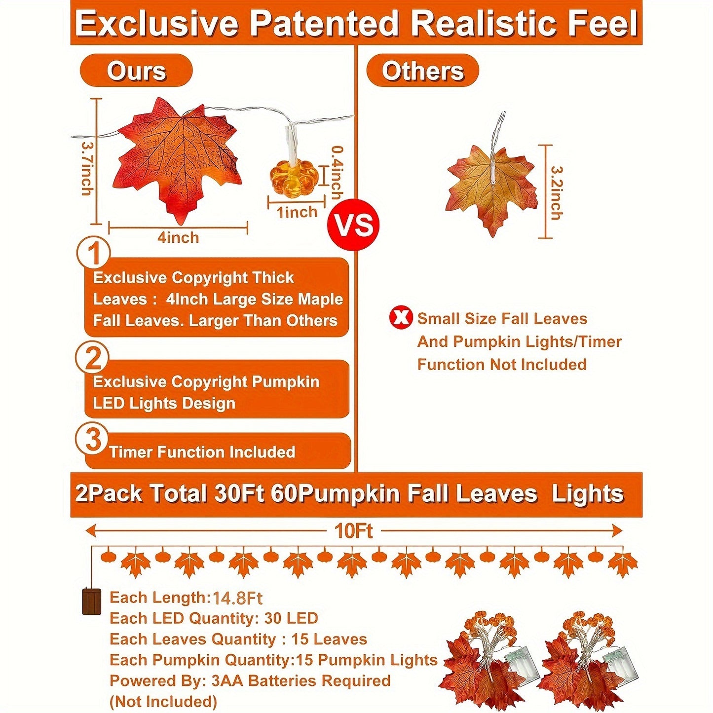 2 Family Autumn Decoration Thanksgiving Lights